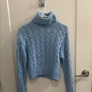 Jessica Simpson Powder Blue Cable Turtleneck Sweater